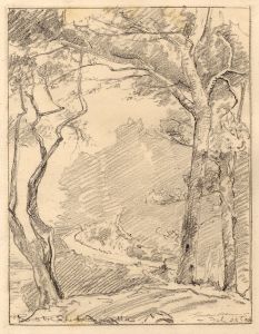 Marcus Adams - 1928 Graphite Drawing, Italian Scene