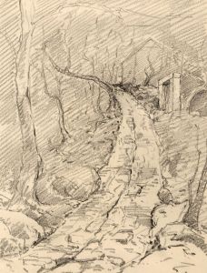 Marcus Adams - 1928 Graphite Drawing, Portofino, Italy