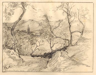 Marcus Adams - 1928 Graphite Drawing, Portofino, Italy
