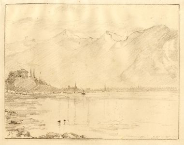 Marcus Adams - 1928 Graphite Drawing, Italian Lakes