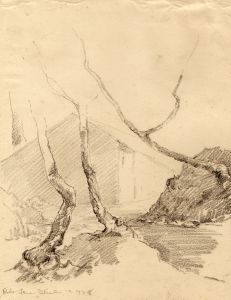 Marcus Adams - 1938 Graphite Drawing, Portofino, Italy
