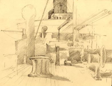 Marcus Adams - 1926 Graphite Drawing, RMS Carmania