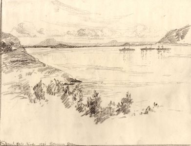 Marcus Adams - Early 20th Century Graphite Drawing, Pollensa Bay