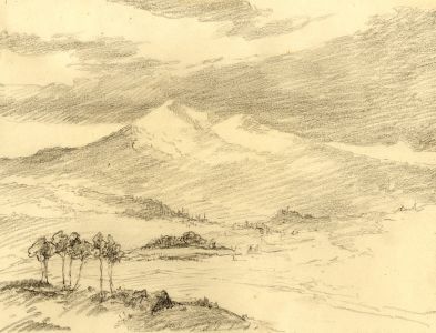 Marcus Adams - Early 20th Century Graphite Drawing, Landscape, Majorca