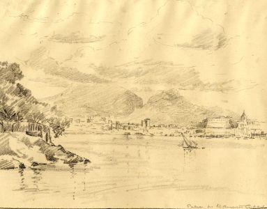 Marcus Adams - Early 20th Century Graphite Drawing, Palma from the Garden