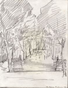 Marcus Adams - Early 20th Century Graphite Drawing, The Borne, Palma