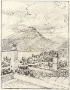 Marcus Adams - 1931 Graphite Drawing, The Formentor