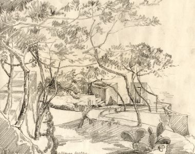 Marcus Adams - Early 20th Century Graphite Drawing, On the Coast, Majorca