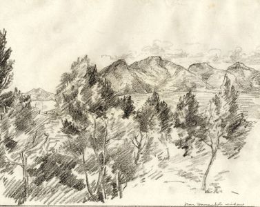 Marcus Adams - Early 20th Century Graphite Drawing, From Formentor, Majorca