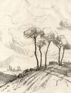 Marcus Adams - Early 20th Century Graphite Drawing, Landscape in Majorca