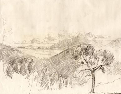 Marcus Adams - Early 20th Century Graphite Drawing, Pollensa Bay