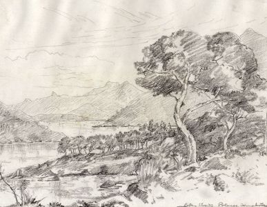 Marcus Adams - Early 20th Century Graphite Drawing, Looking Towards Pollensa