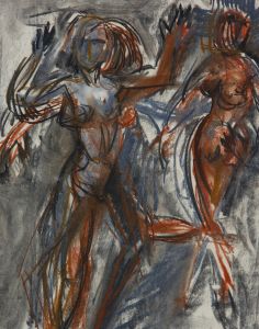 Gilbert Adams - Mid 20th Century Pastel, Dancing Nudes
