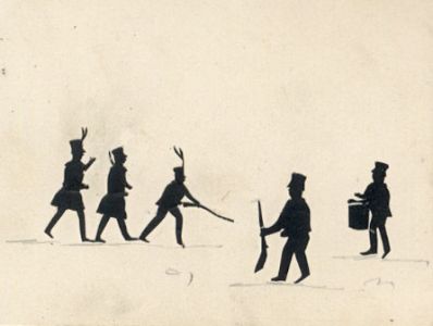 C. A. Barber - Small 19th Century Paper Cut, Soldiers
