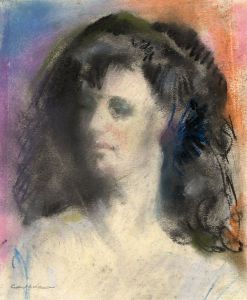Gilbert Adams FRPS (1906-1996) - Mid 20th Century Pastel, Long-haired Lady