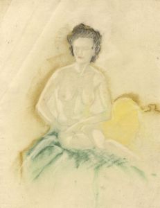 Gilbert Adams - Mid 20th Century Pastel, Seated Nude