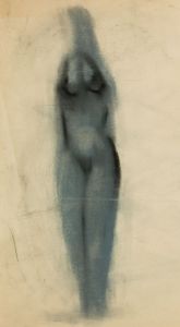 Gilbert Adams - Mid 20th Century Pastel, Vertical Nude