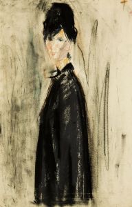 Gilbert Adams - Mid 20th Century Pastel, Woman In Black