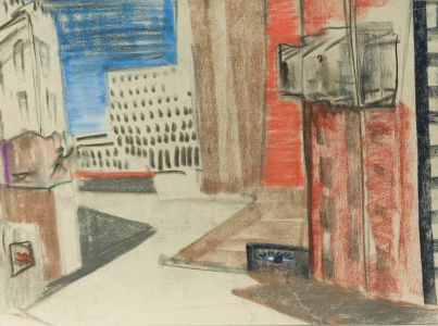 Gilbert Adams - Mid 20th Century Pastel, Abstracted Buildings