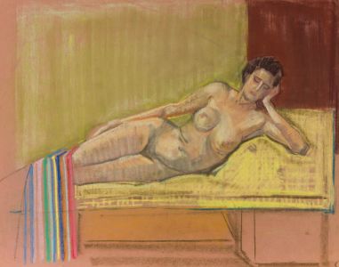 Gilbert Adams - Mid 20th Century Pastel, Sleeping Nude