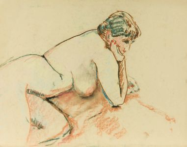 Gilbert Adams - Mid 20th Century Pastel, Resting Nude