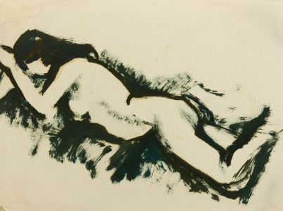 Gilbert Adams - Mid 20th Century Watercolour, Reclining Nude Outline
