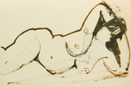 Gilbert Adams - Mid 20th Century Watercolour, Nude Outline