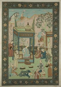 Indian School - Large Mid 20th Century Gouache, Mughal Court Scene