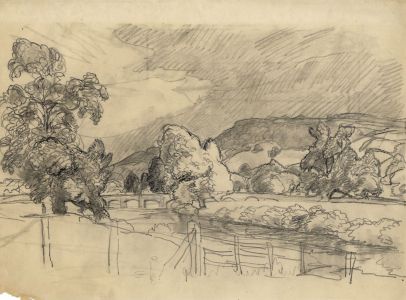 Harold Hope Read - Mid 20th Century Graphite Drawing, Rural Landscape
