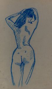 Gilbert Adams - Mid 20th Century Pastel, Nude from Behind