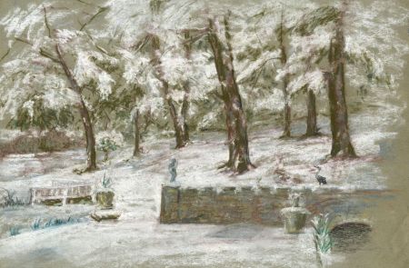 Gilbert Adams - Mid 20th Century Pastel, Winter Landscape