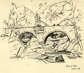 Paul Sharp - Mid 20th Century Pen and Ink Drawing, Five Bridge Studies