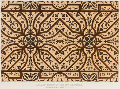 Lewis Gruner - 1850 Chromolithograph, 15th Century Inlaid Wood