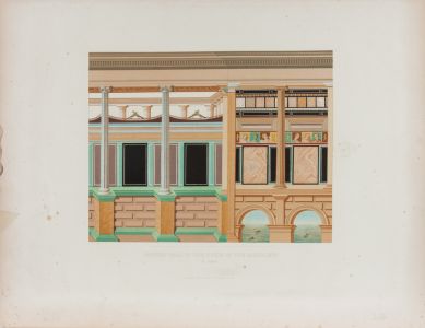 Lewis Gruner - 1850 Chromolithograph, Painted Wall in the House of the Labyrinth