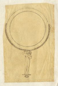 Set of Three Late 19th Century Pen and Ink Drawing - Hand Mirror Designs