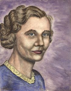 E. Gaston Longney - 1948 Watercolour, Portrait of a Lady