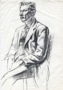 Mid 20th Century Lithograph - Seated Man