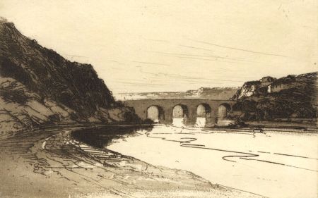D. Graham - Mid 20th Century Aquatint, On the River Dee
