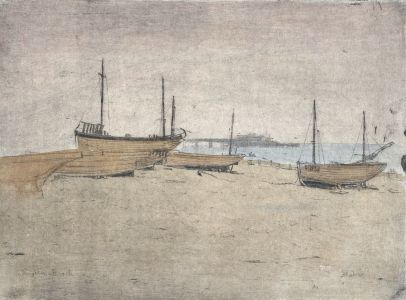 Michael Blaker - Limited Edition Contemporary Etching, Boats at Dusk