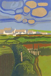 John Stops - Limited Edition 1972 Linoprint, Rhodiad, St David's
