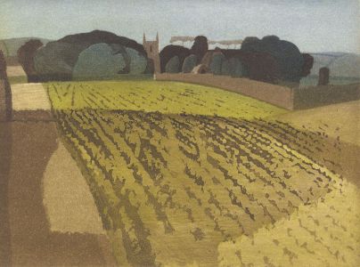 Michael Fairclough - Limited Edition 1975 Aquatint, Landscape with Fields