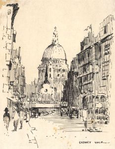 Sydney Vale FRSA - Mid 20th Century Pen and Ink Drawing, View of St. Pauls