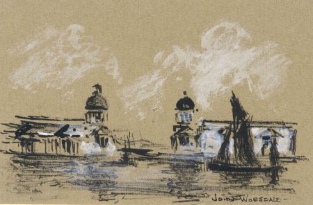 John Worsdale - 1981 Pen and Ink Drawing, River View
