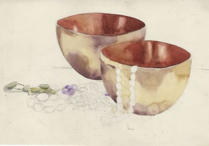 Mary Cecilia Crompton - Contemporary Watercolour, Still Life with Jewellery
