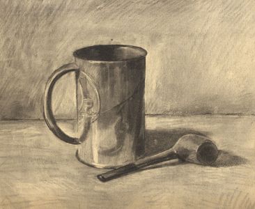 Mary Cecilia Crompton - Contemporary Charcoal Drawing, Still Life with Tankard