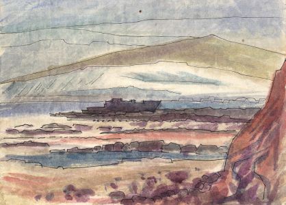 Richard Harding Seddon PRWS - Contemporary Watercolour, Ship in a Coastal Scene