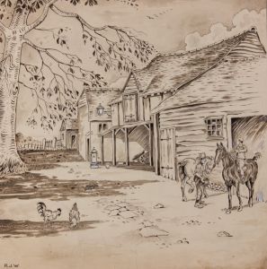 Richard James Williams - 1910 Pen and Ink Drawing, Swan Inn