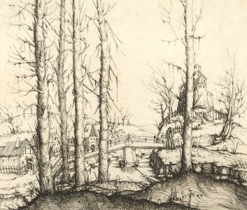 After Augustin Hirschvogel - Early 20th Century Etching, River Landscape