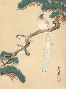 Mid 20th Century Oriental Woodblock - Birds and Cherry Blossom
