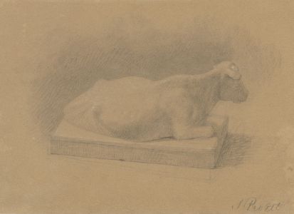 Samuel Gillespie Prout  - Mid 19th Century Graphite Drawing, Cow Study